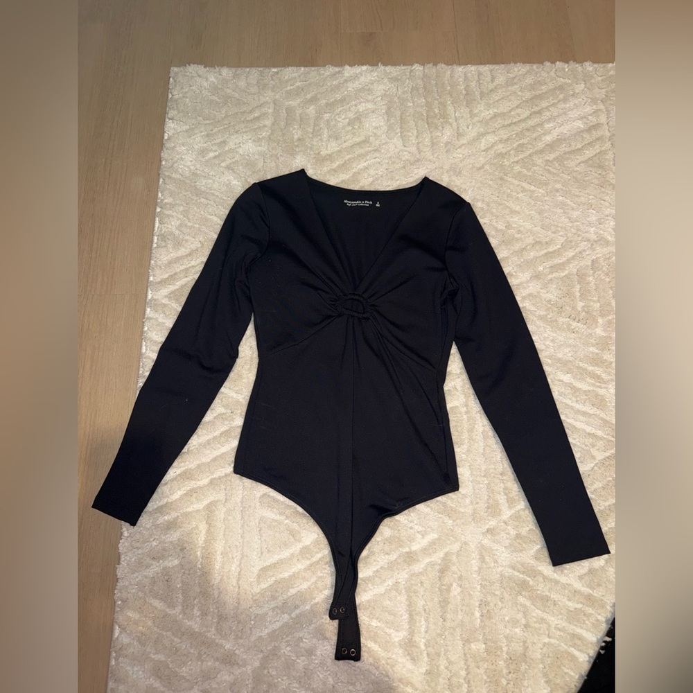 Abercrombie & Fitch Black Twist Front Bodysuit